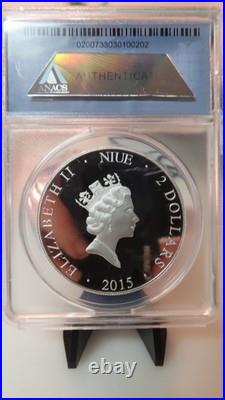 2015 Niue Vietnam Veterans Memorial 1 Oz. 999 Fine ANACS PR70 Proof Coin Niue $2