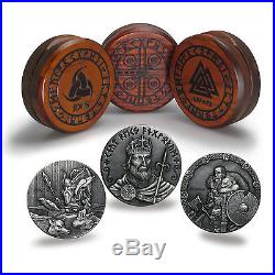 2015 Niue Vikings Series First 3 Coin Sets 3 x 2 oz High Relief Silver Coins