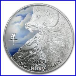 2015 Niue Year of the Goat 1 oz. 999 Silver Proof Colorized Coin