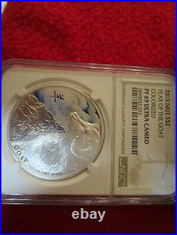2015 S$2 Niue Year Of The Goat Colorized Early Release NGC PF69.999 Silver Coin
