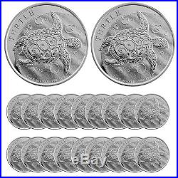 2016 1 oz Silver New Zealand $2 Niue Hawksbill Turtle Coin (BU, Lot of 20)