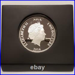 2016 $2 Niue 1 oz. 999 Silver Proof Yoda Star Wars New Zealand Mint OMP F9889
