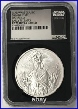 2016 $2 Niue Star Wars Classic Han Solo Early Releases NGC PF70 Ultra Cameo