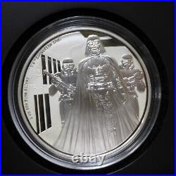 2016 $2 Niue Star Wars Darth Vader 1 oz Silver Coin withBox & COA