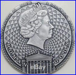 2016 2 Oz Silver JUPITER Roman Gods Coin 2$ Niue