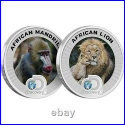 2016 Discovery Channel Endangered Species Africa 2 Coin Proof Silver Set Niue