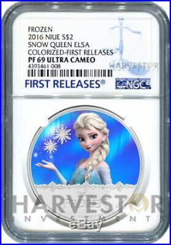 2016 Disney Frozen Elsa Ngc Pf69 First Releases 1 Oz. Silver Coin