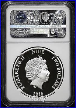 2016 NGC PF-70 ULTRA CAMEO SILVER PROOF $2 STAR WARS DARTH VADER NIUE 1s RELEASE
