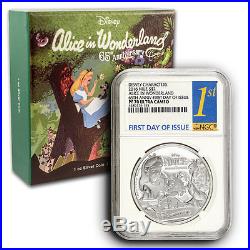 2016 NIUE $2 Alice in Wonderland Disney NGC PF70 FDOI 1 oz Silver Coin