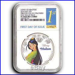 2016 NIUE $2 Mulan Disney Princesses NGC PF70 FDOI 1 oz Silver Coin
