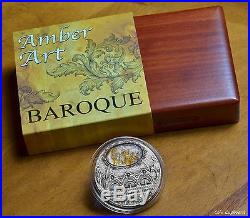 2016 NIUE $5 2 ounce. 999 silver BAROQUE coin -1st issue in Amber Art series