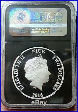 2016 Niue $2 Star Wars Yoda Proof 1 oz. 999 Silver Coin NGC PF 70 UCAM bce