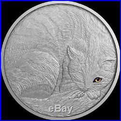 2016 Niue $5 Dollars, 2 oz. Silver Antique Finish Coin, Art Mint The Cat