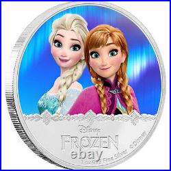 2016 Niue Disney Frozen ELSA & ANNA 1oz. 999 colorized silver proof coin TONED