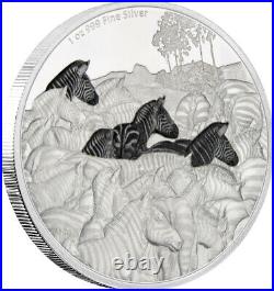 2016 Niue Great Migrations Zebra Colorized 1 oz. 999 Silver Proof Coin