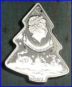 2016 Niue Island Christmas Tree Shaped Silver 1 Oz Coin. Free Shipping