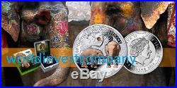2016 Niue Island silver coin, Asian Elephant Endangered Animal Species NEW