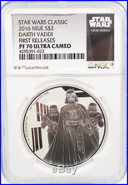 2016 Niue S$2 Star Wars Darth Vader 1st Releases. 999 NGC PF 70 ULTRA CAMEO O615