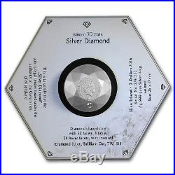 2016 Niue Silver $2 World's First 3D Diamond Shape Coin