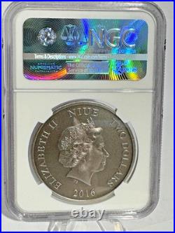 2016 Niue Warriors of History Vikings Colorized $2 Coin NGC PF70 Antiqued
