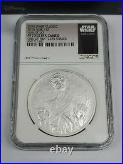 2016 Star Wars Hans Solo Niue Pf 70 Ultra Cameo First 2225 Struck