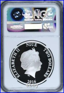 2016 Year Of The Monkey Niue $2 Early Releases UC 1 oz. 999 Silver NGC PF70