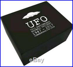 2017 1.28 Oz Silver $2 Niue UFO, 70 YEARS ROSWELL INCIDENT Glow In The Dark Coin