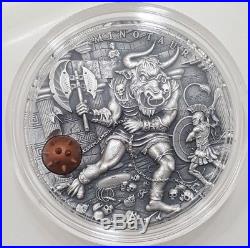 2017 2 Oz Silver $5 MINOTAUR Ancient Myths Coin, Niue