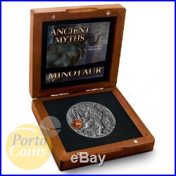 2017 2 Oz Silver MINOTAUR Ancient Myths Coin 5$ Niue Box & COA RARE