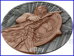 2017 2 Oz Silver ZEUS GODS OF OLYMPUS Silver Coin, 24kt Rose Gold Plated