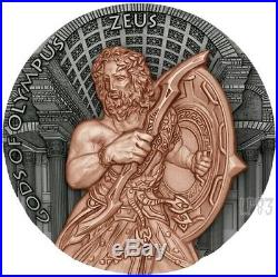 2017 2 Oz Silver ZEUS GODS OF OLYMPUS Silver Coin, 5$ Niue Island