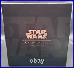 2017 $5 Niue 2 oz Silver Star Wars Darth Vader Ultra high relief withCOA 1020