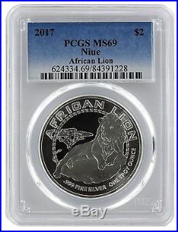 2017 Niue 1oz Silver Lion Coin PCGS MS69 Blue Label 20 Pack withCase