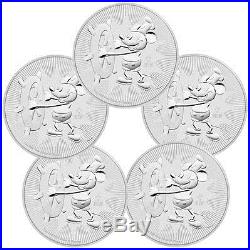 2017 Niue $2 1 oz. Silver Mickey Mouse Steamboat Willie Lot of 5 SKU45386