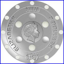 2017 Niue $2 Roswell Incident UFO-Shaped Silver Coin