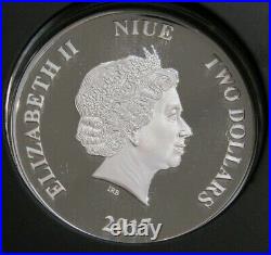 2017 Niue $2 Star Wars Boba Fett 1oz. 999 Silver Coin in Box With COA