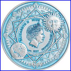 2017 Niue 2 oz Celestial Bodies Moon Colored & Enameled Silver Proof Coin