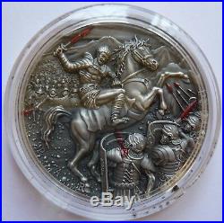 2017 Niue $ 5 Dollar Great Commanders Spartacus Red Gilding 2oz Silver Coin