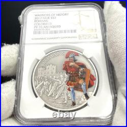 2017 Niue Fine Silver Warriors of History Romans Antiqued Colorized PF70 1 of 2
