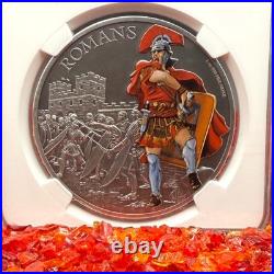 2017 Niue Fine Silver Warriors of History Romans Antiqued Colorized PF70 1 of 2