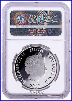 2017 Niue Silver $2 Disney Mickey The Little Whirlwind PF70 UC FDOI NGC Coin