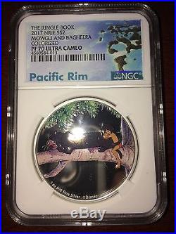 2017 Niue Silver $2 Disney The Jungle Book PF70 UC with ERROR NGC 4-Coin Set