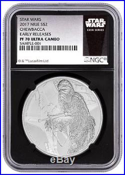 2017 Niue Silver $2 Star Wars Classic Chewbacca PF70 UC ER NGC Coin RARE