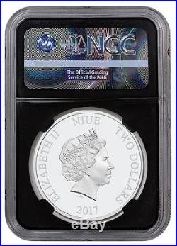 2017 Niue Silver $2 Star Wars Ships Millennium Falcon PF70 UC ER NGC Coin