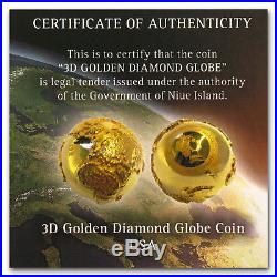 2017 Niue Silver $2 World's First 3D Globe Shape Coin SKU#156777