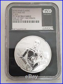 2017 Niue Star Wars C-3PO $2 Silver 1 oz coin NGC PF 70 ULTRA CAMEO (63)