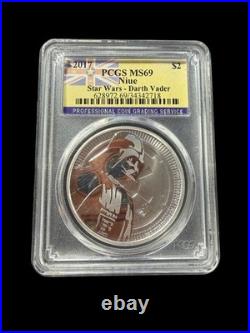 2017 Niue Star Wars Darth Vader $2 Silver Coin PCGS MS69 Graded Pop Culture
