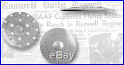 2017 Niue UFO ROSWELL INCIDENT 70th Anniv Silver 40gram Coin Custom Box/COA