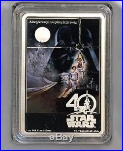 2017 Star Wars 40th Anniversary Poster 1oz Silver Coin withOGP