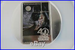 2017 Star Wars 40th Anniversary Poster Coin Ngc Pf70 New Hope Er